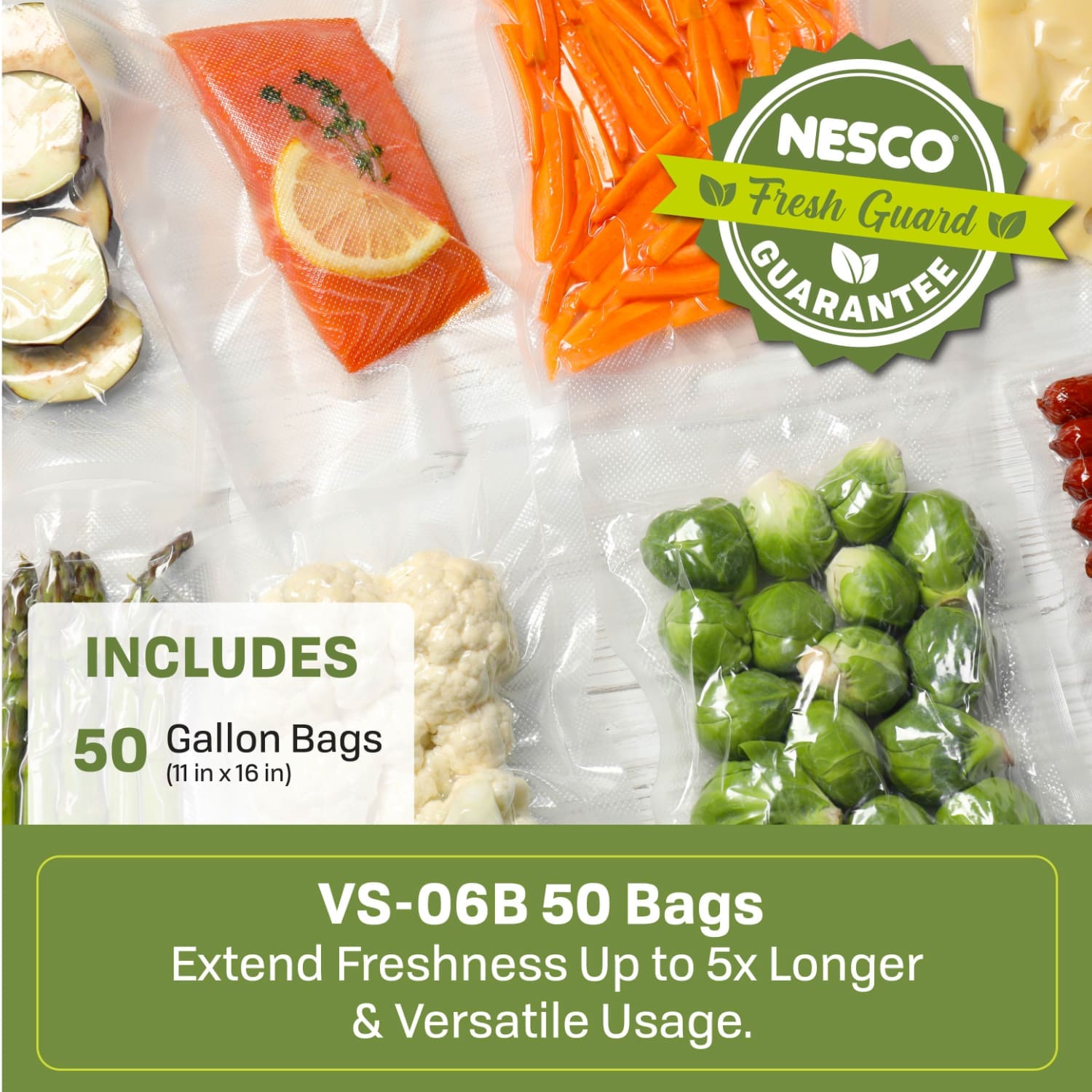 50 Pre-Cut Gallon Sized Vacuum Sealer Bags (11.0" x 15.75") VS-06B - Image 3
