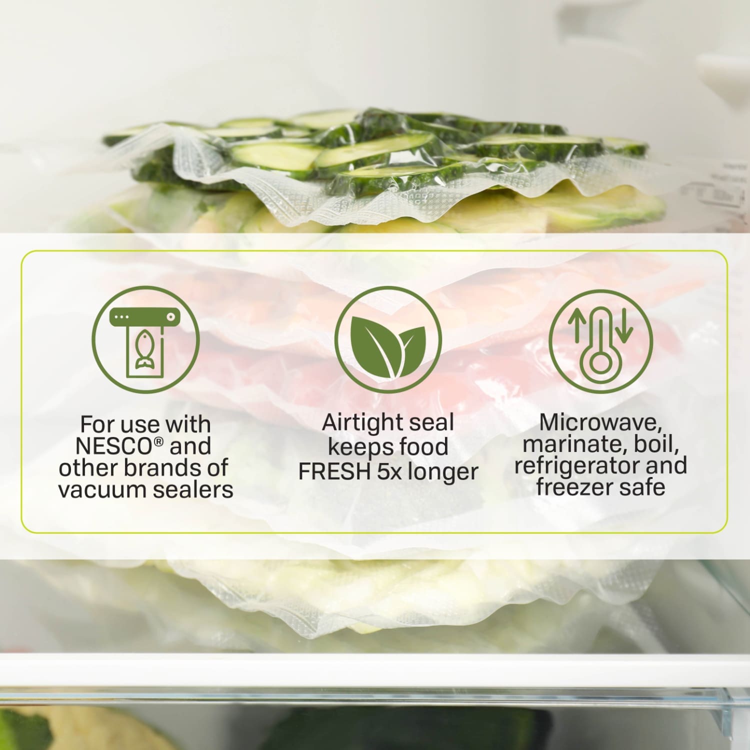 50 Pre-Cut Quart Sized Vacuum Sealer Bags (8.6" x 11.8") VS-05B - Image 4