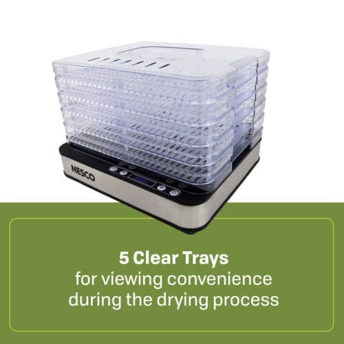 Digital 5 Rectangular Clear Tray Dehydrator FD-5TC